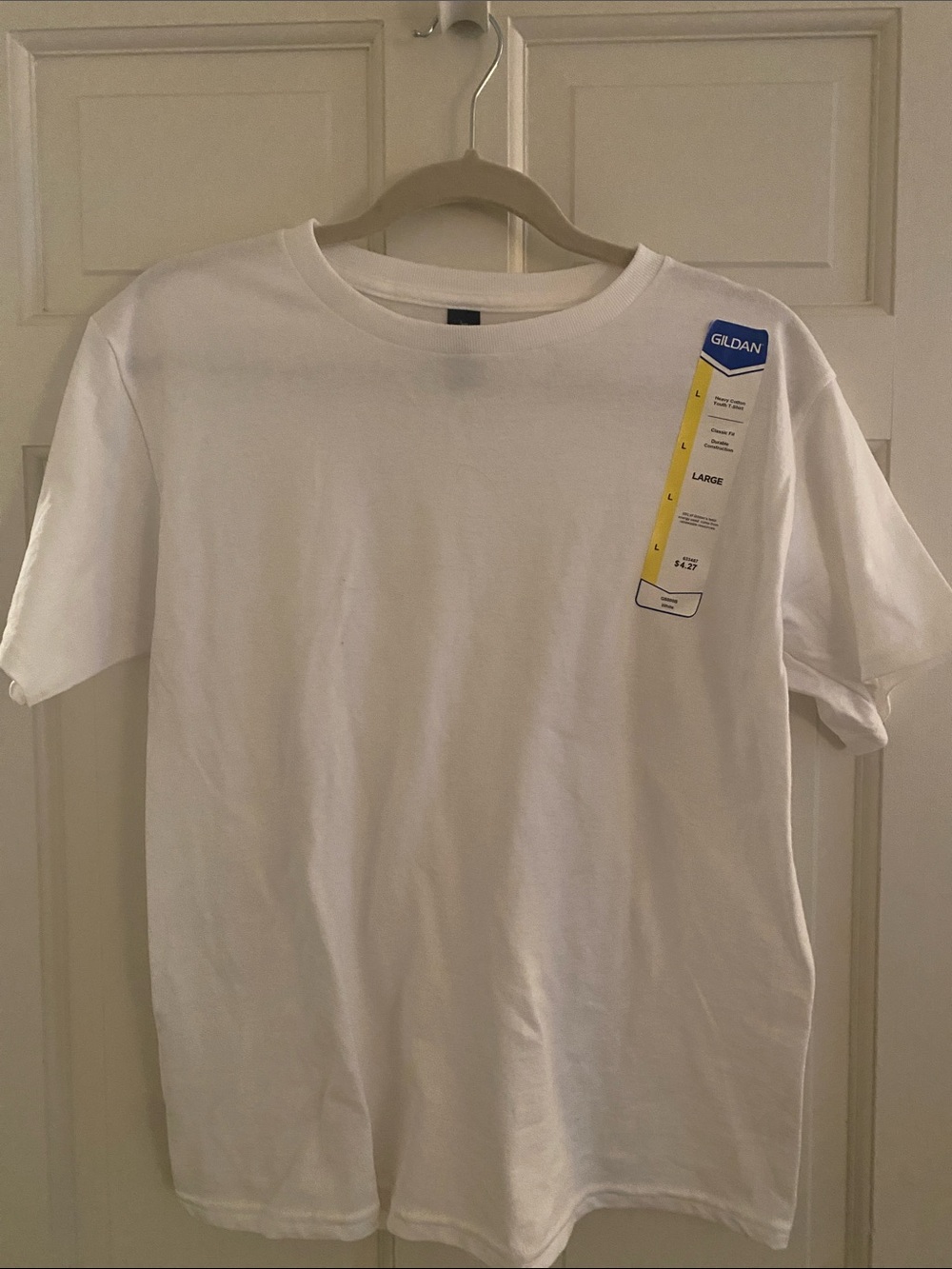 Gildan White Youth Short Sleeve Crewneck T-Shirt